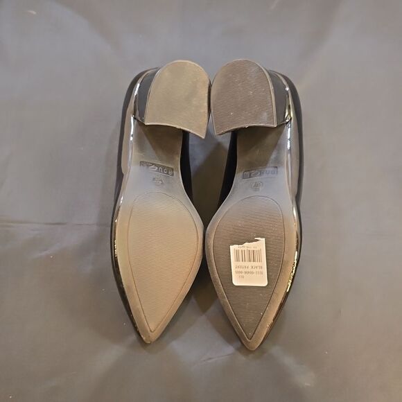 BRAND NEW ROUGE HELIUM POINTED TOE GLOSSY BLOCK-HEEL SLIP-ON PUMP - Picture 14 of 15